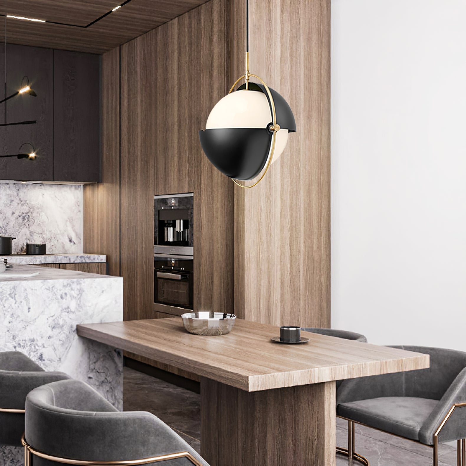 Adjustable Glass Shade Pendant Lamp