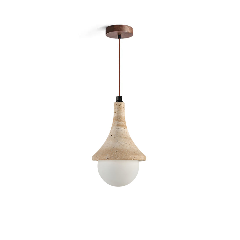 Calvrane Travertine Globe Pendant Light