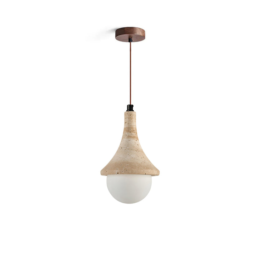 Calvrane Travertine Globe Pendant Light