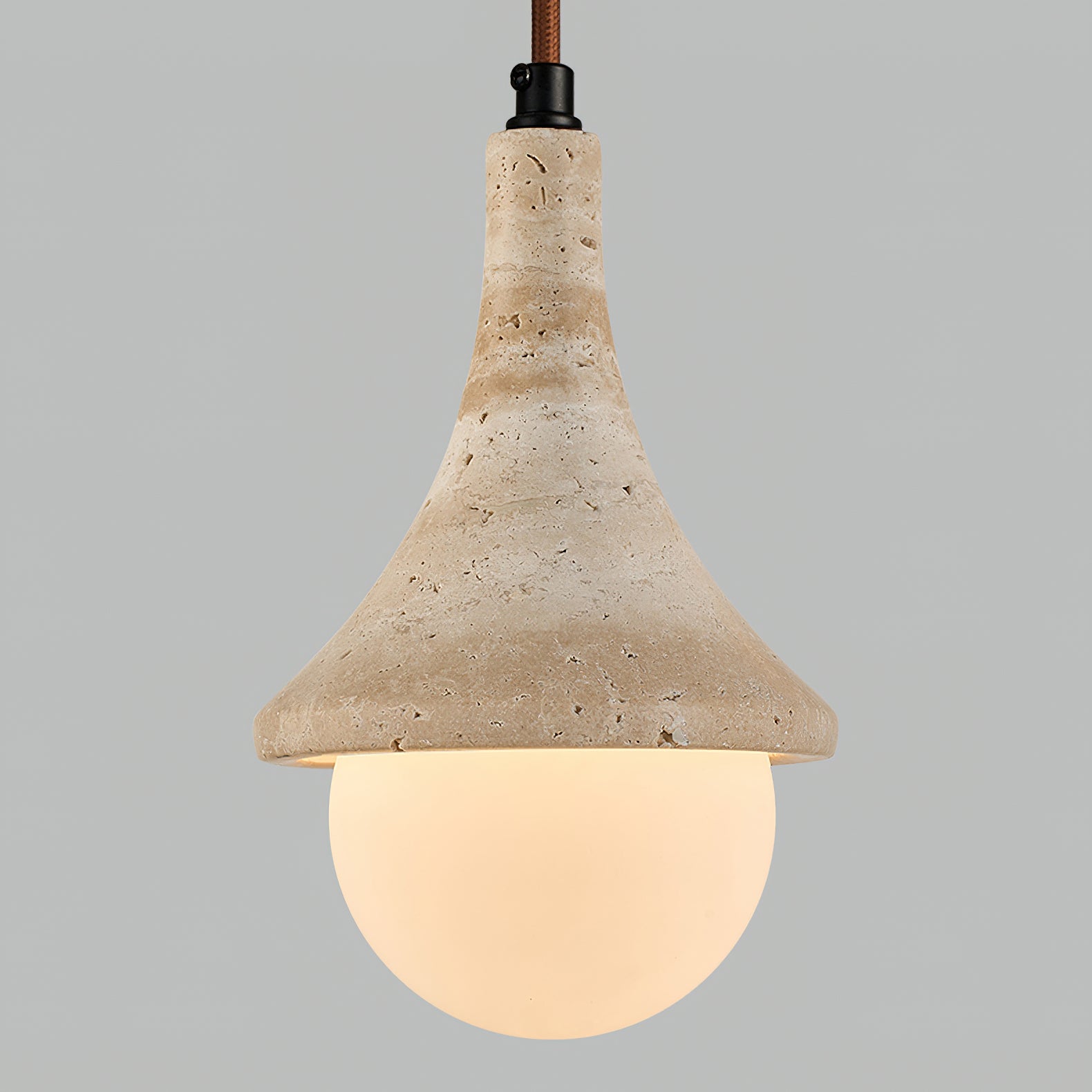 Calvrane Travertine Globe Pendant Light
