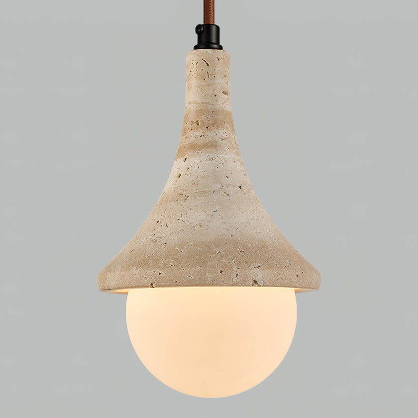 Calvrane Travertine Globe Pendant Light