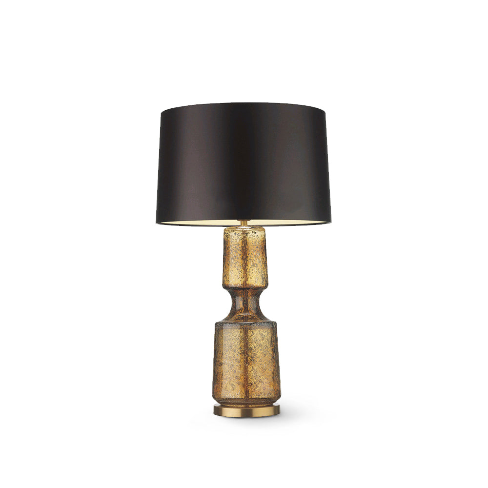 Tinted Glass & Metal Accent Table Lamp