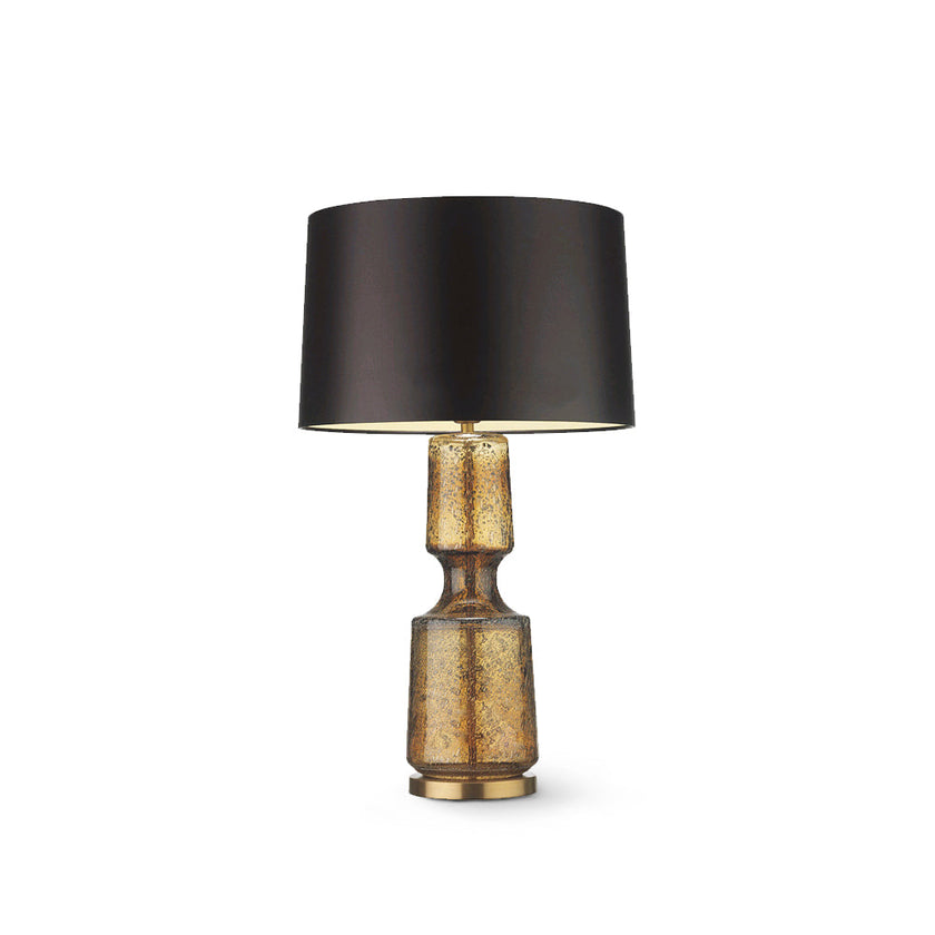 Tinted Glass & Metal Accent Table Lamp