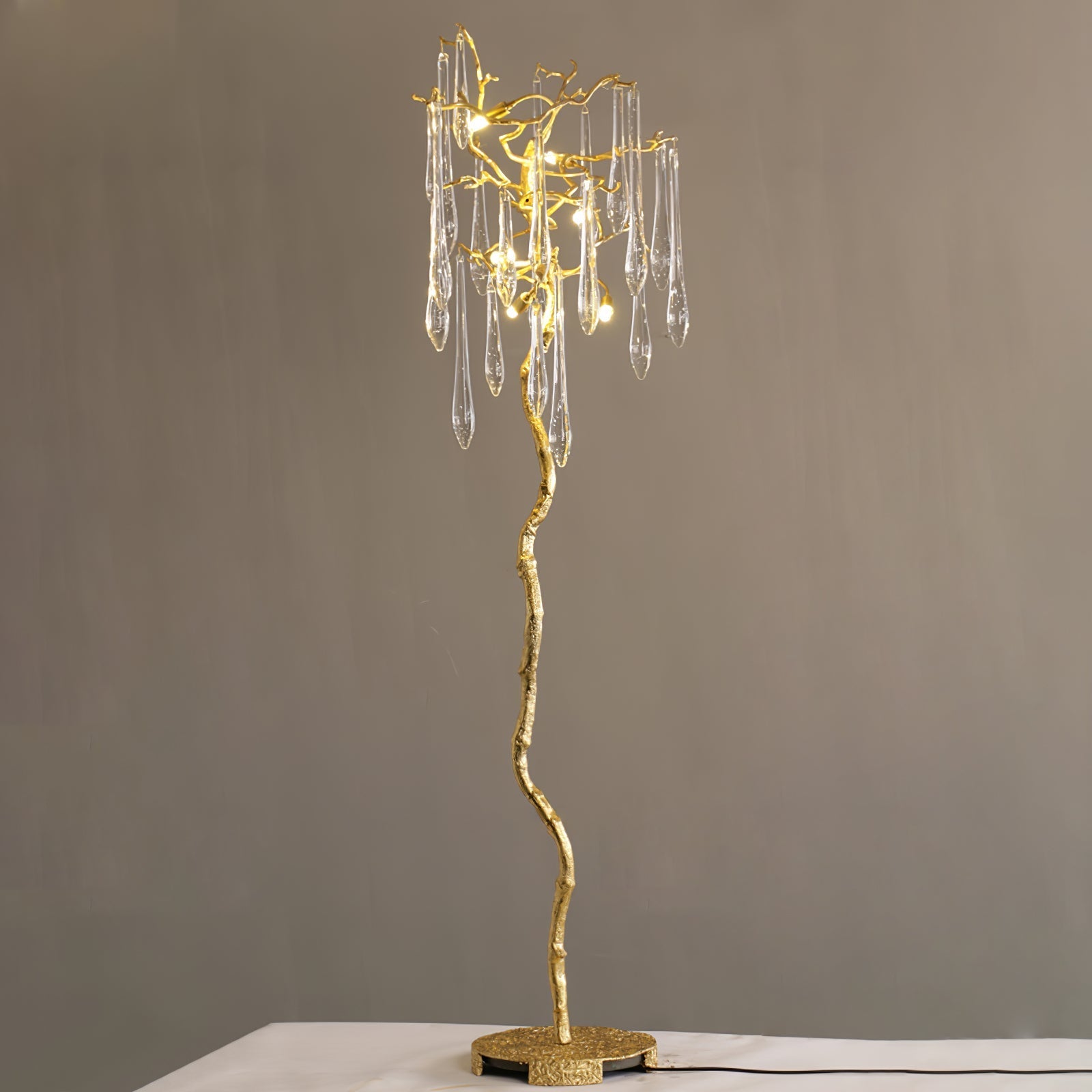 Calvrane Brass Droplet Floor Lamp