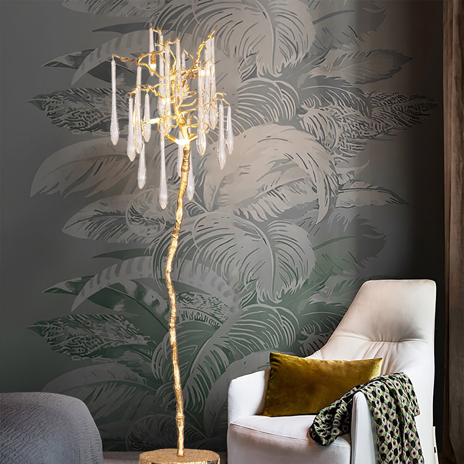 Calvrane Brass Droplet Floor Lamp