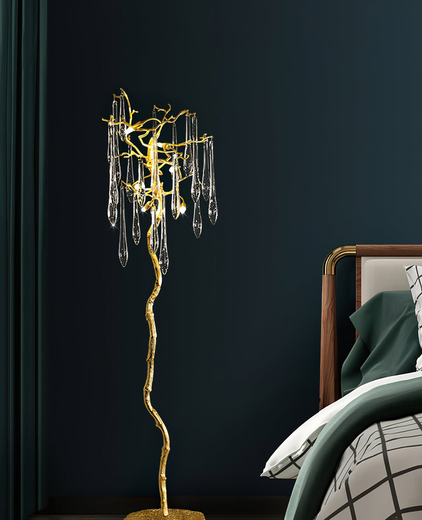 Calvrane Brass Droplet Floor Lamp