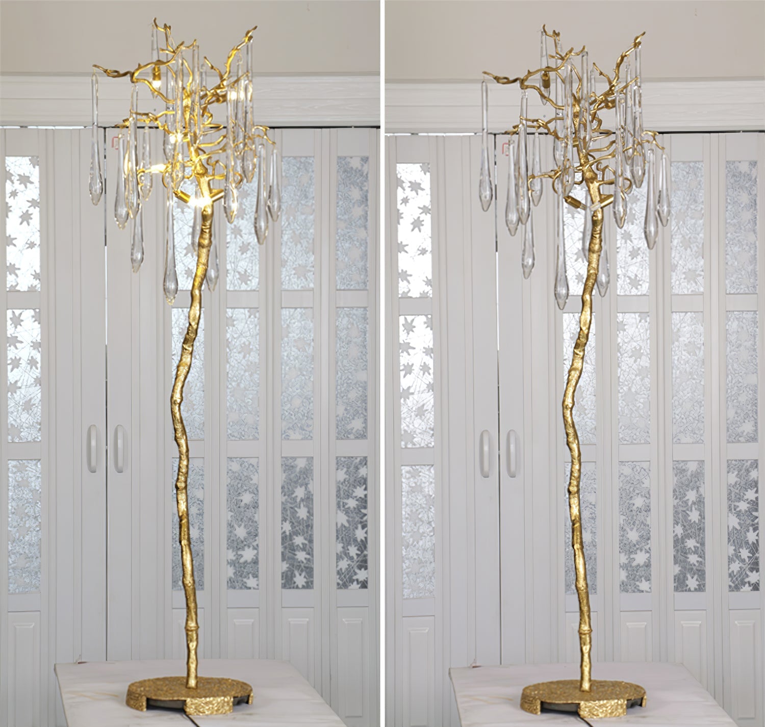 Calvrane Brass Droplet Floor Lamp