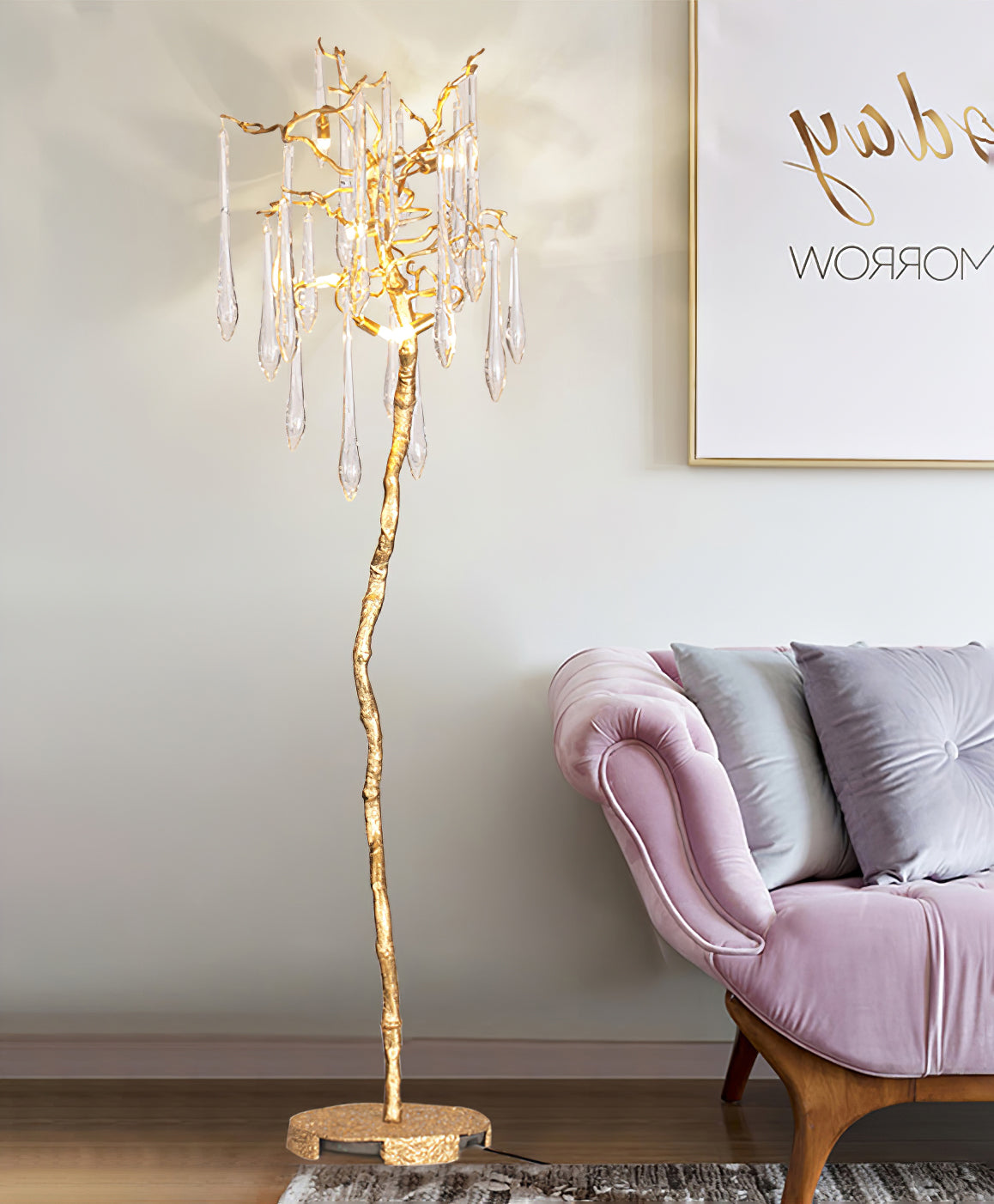 Calvrane Brass Droplet Floor Lamp