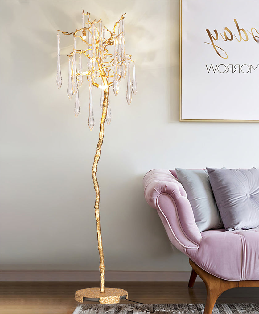 Calvrane Brass Droplet Floor Lamp