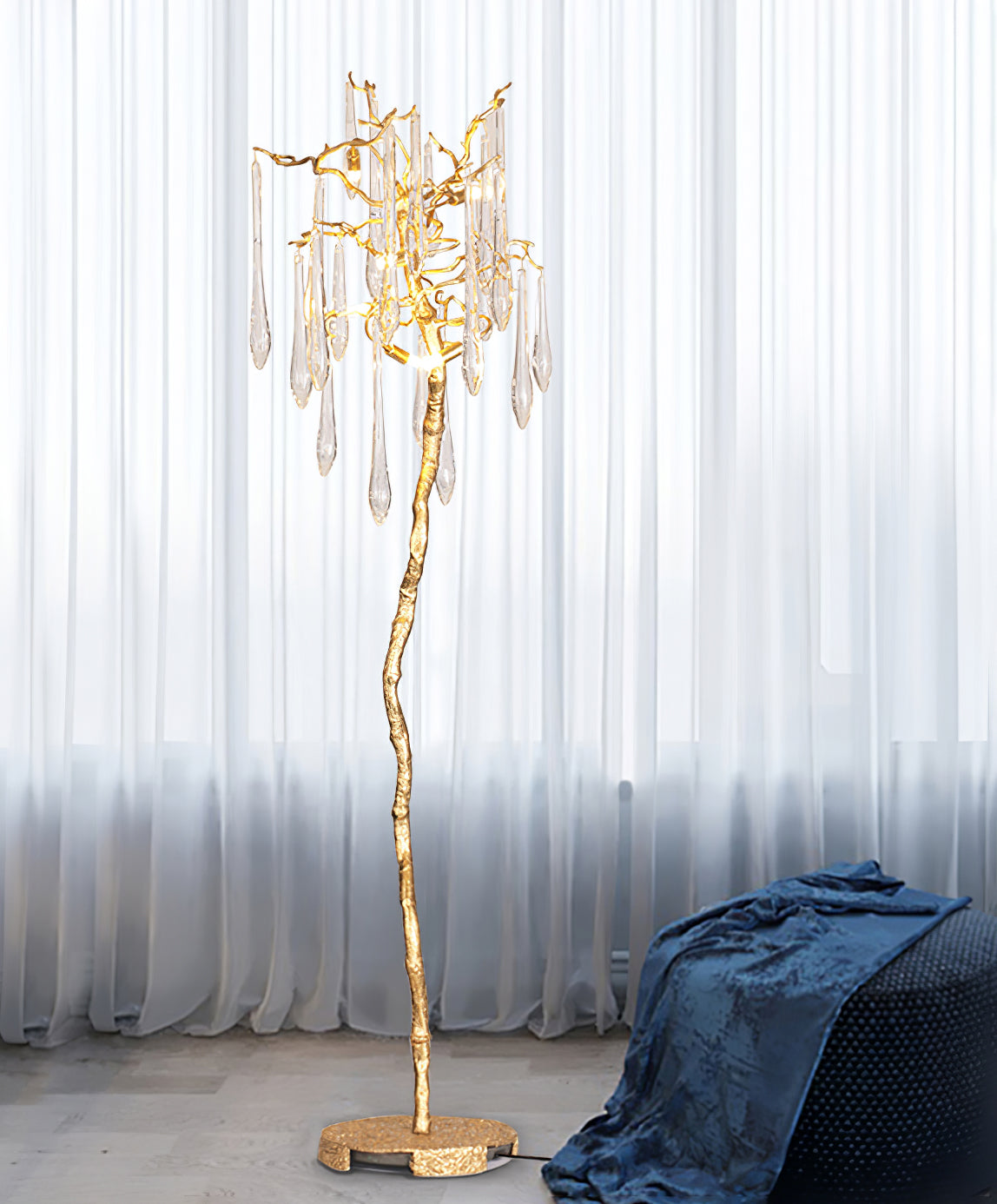 Calvrane Brass Droplet Floor Lamp
