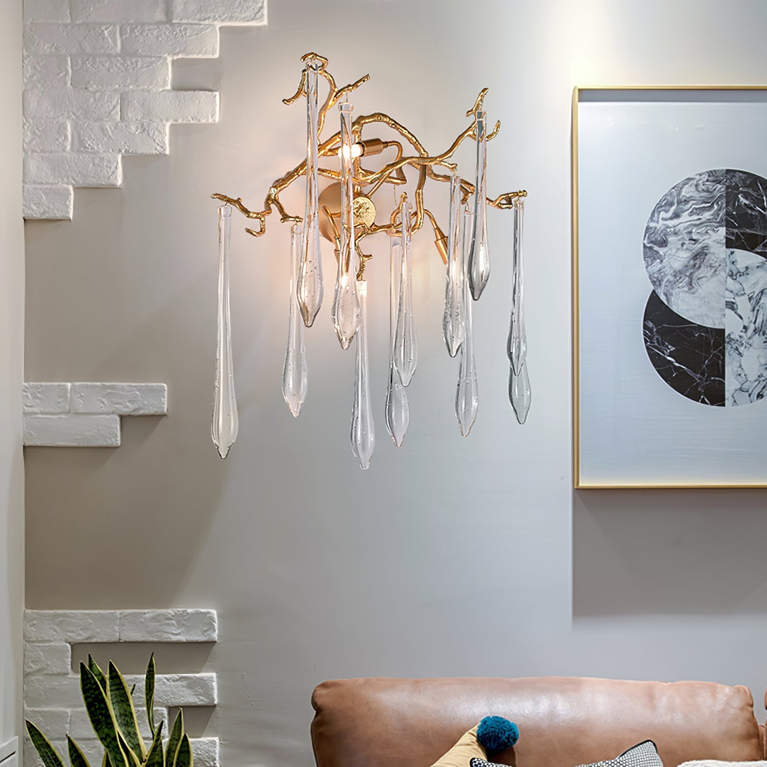 Calvrane Brass Droplet Wall Sconce