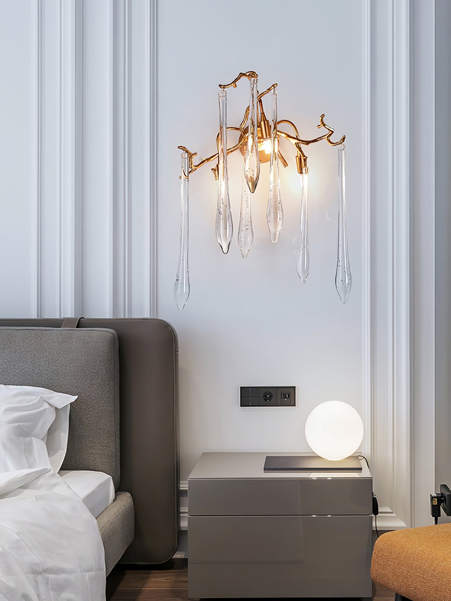 Calvrane Brass Droplet Wall Sconce