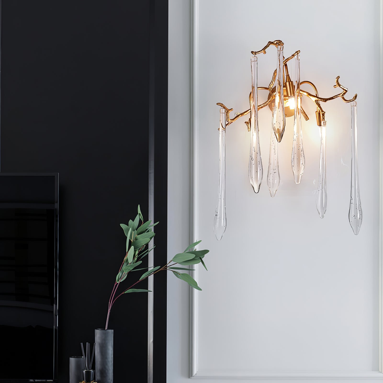 Calvrane Brass Droplet Wall Sconce