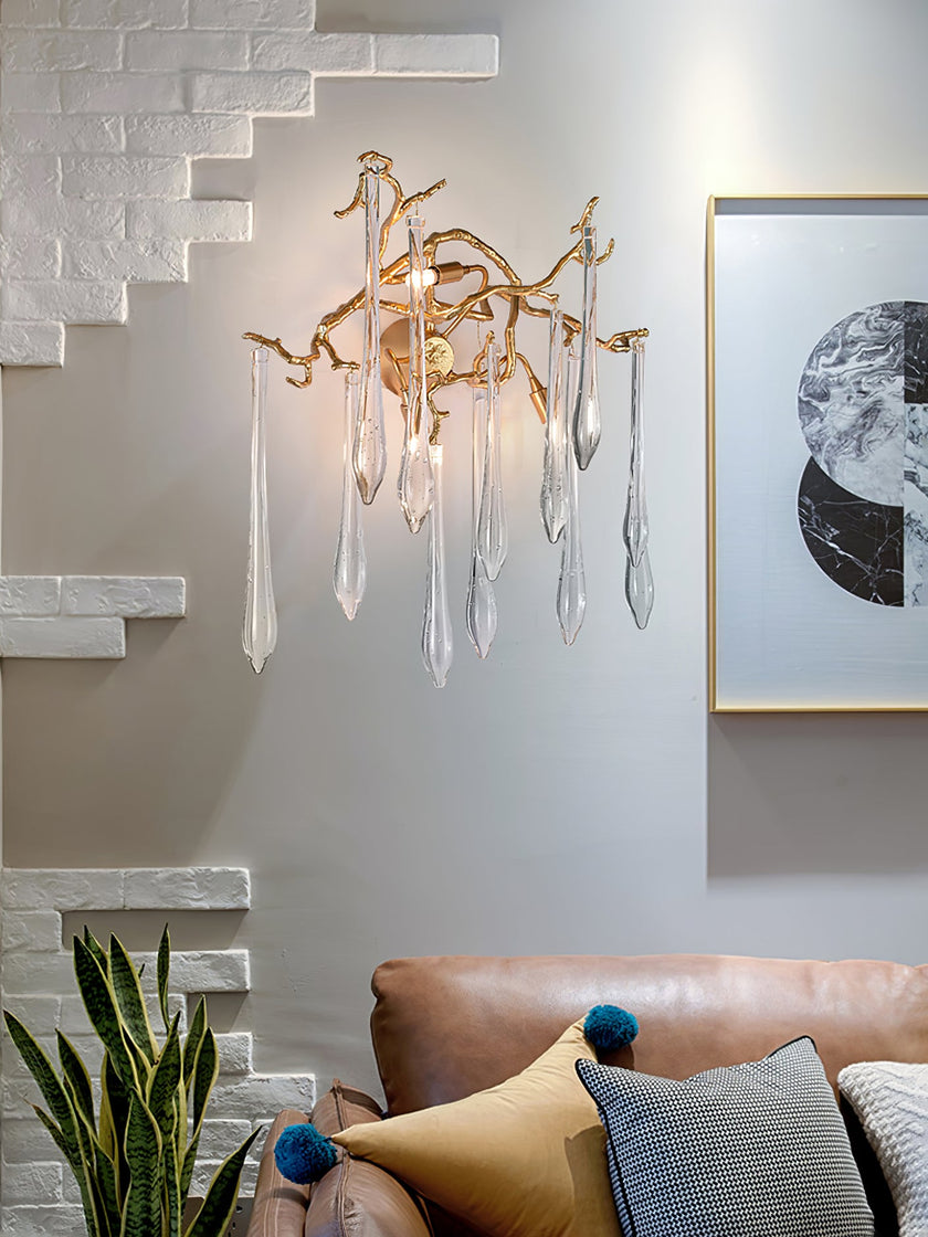 Calvrane Brass Droplet Wall Sconce