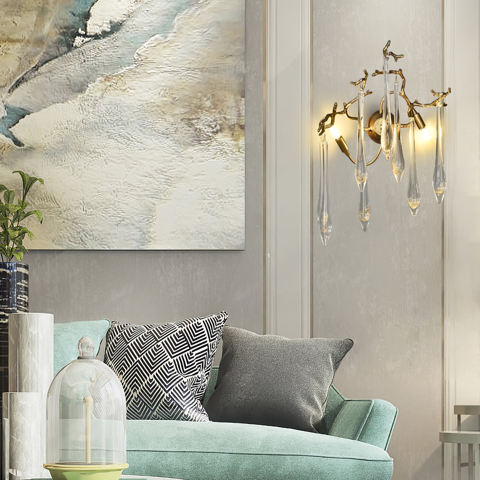Calvrane Brass Droplet Wall Sconce
