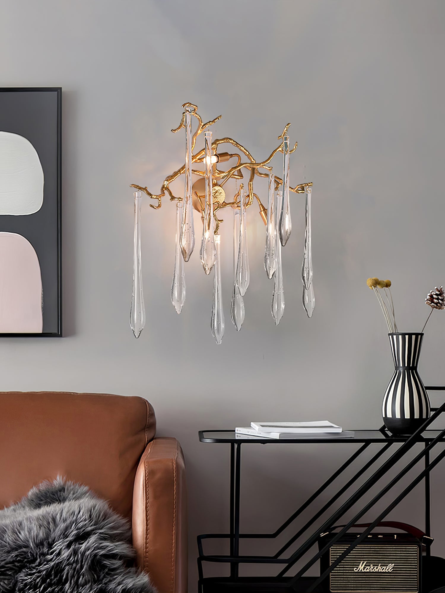 Calvrane Brass Droplet Wall Sconce