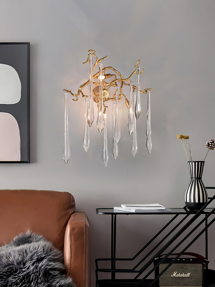 Calvrane Brass Droplet Wall Sconce