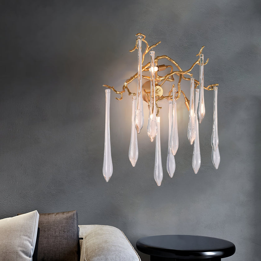 Calvrane Brass Droplet Wall Sconce