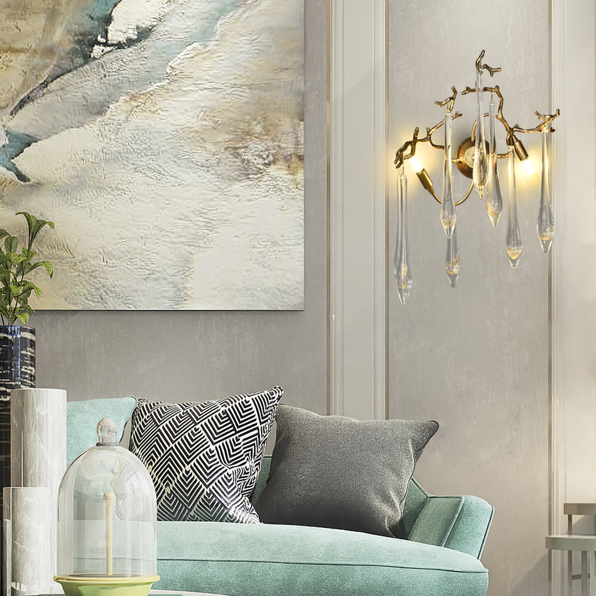 Calvrane Brass Droplet Wall Sconce