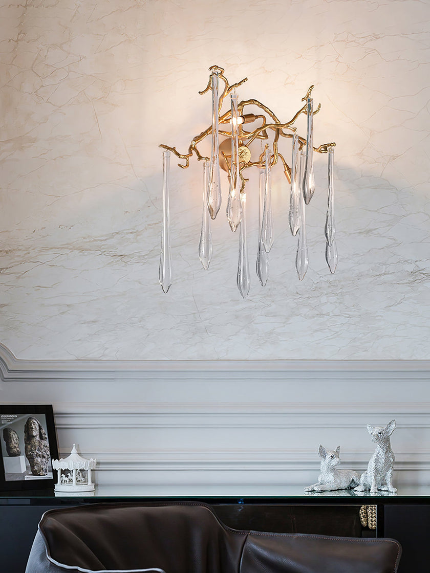 Calvrane Brass Droplet Wall Sconce