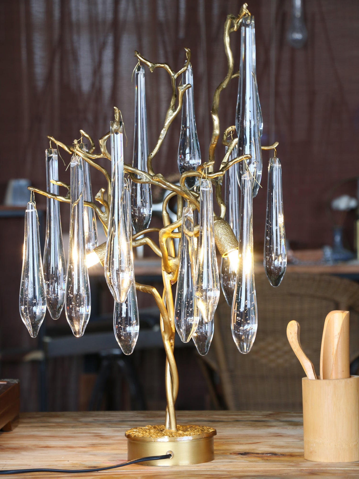 Calvrane Brass Droplet Table Lamp