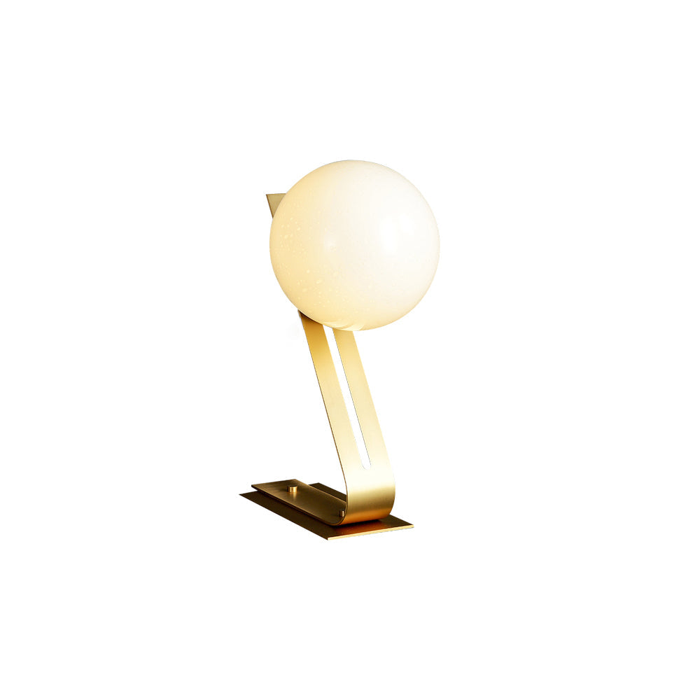 Brass & White Glass Table Lamp