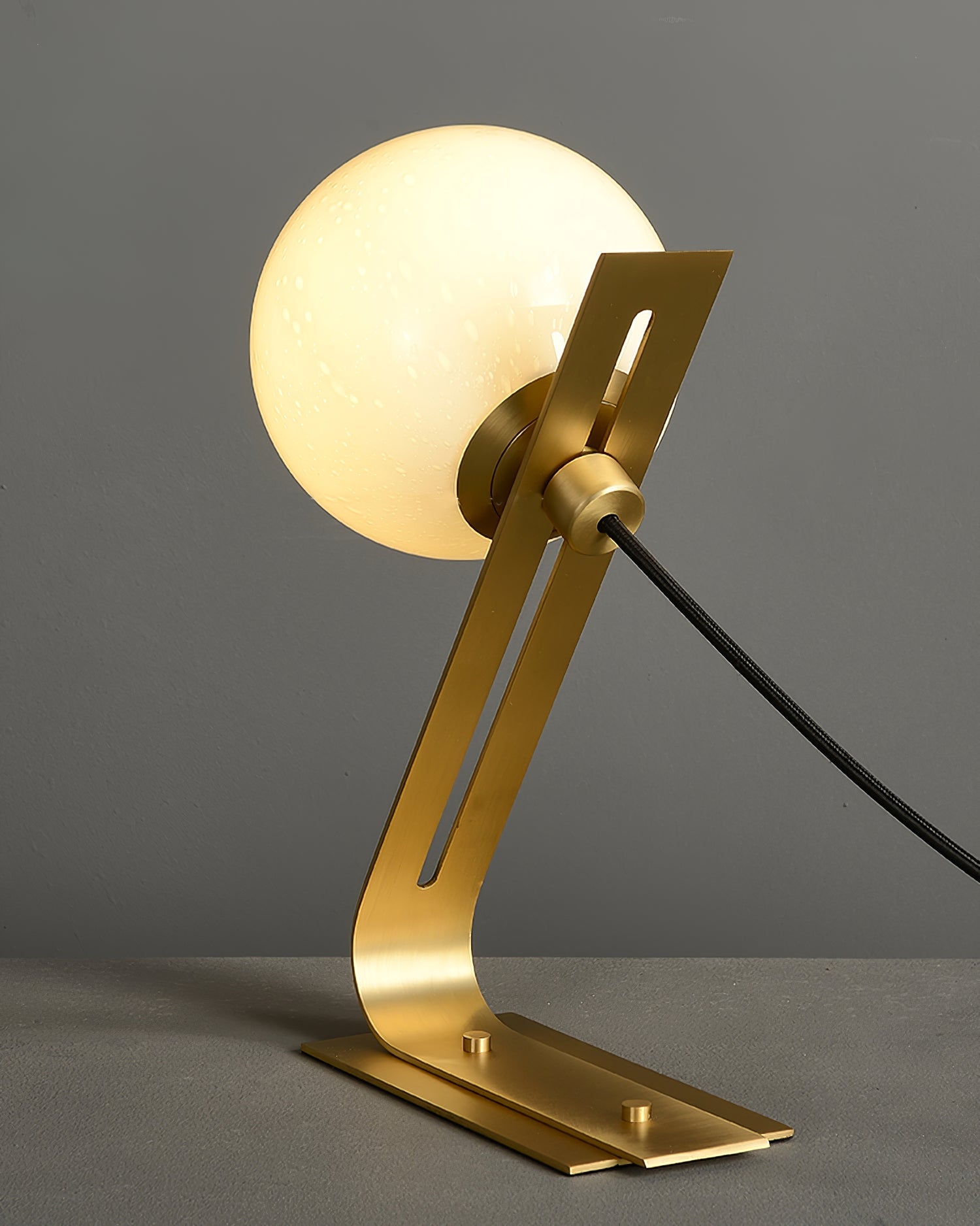 Brass & White Glass Table Lamp