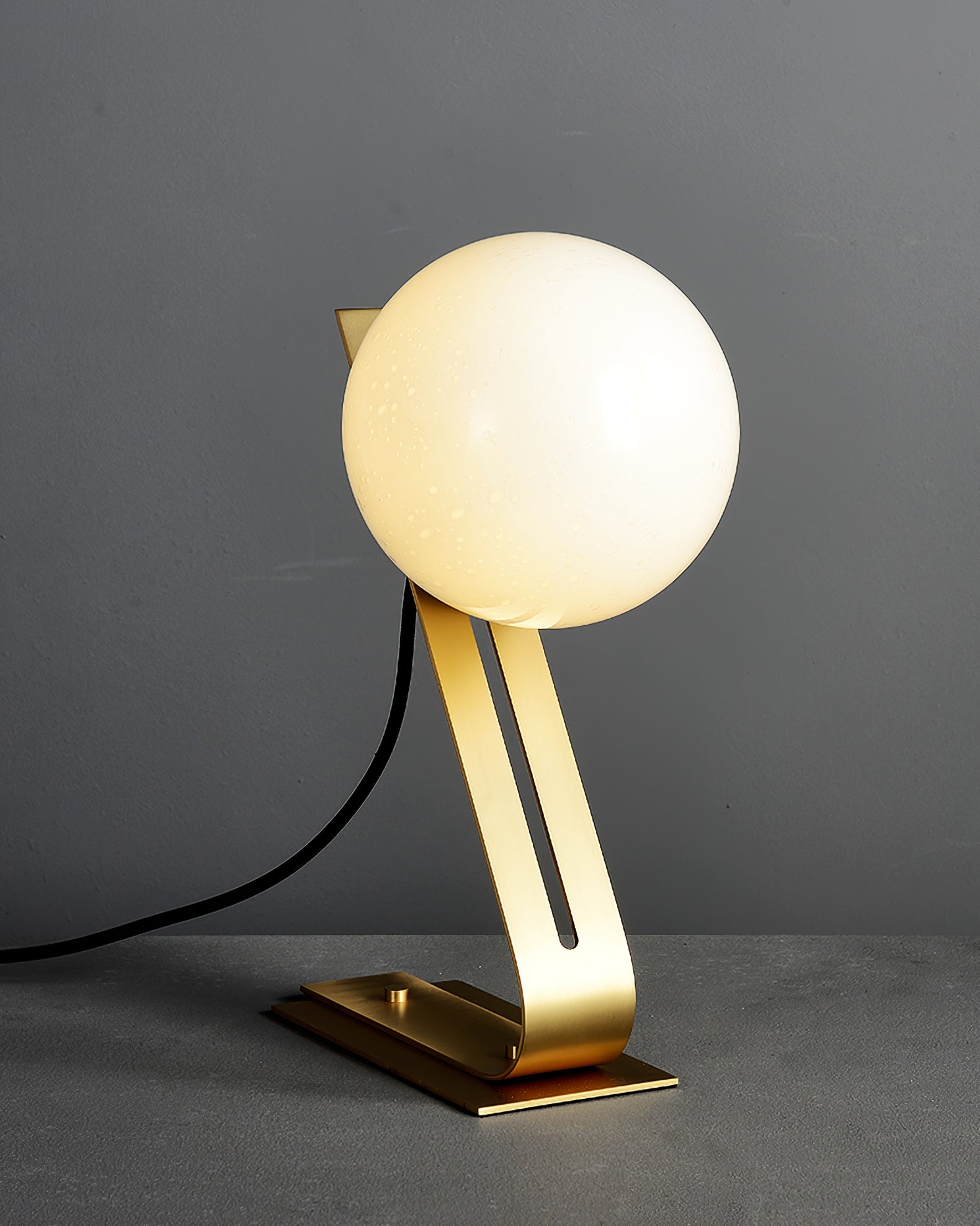 Brass & White Glass Table Lamp