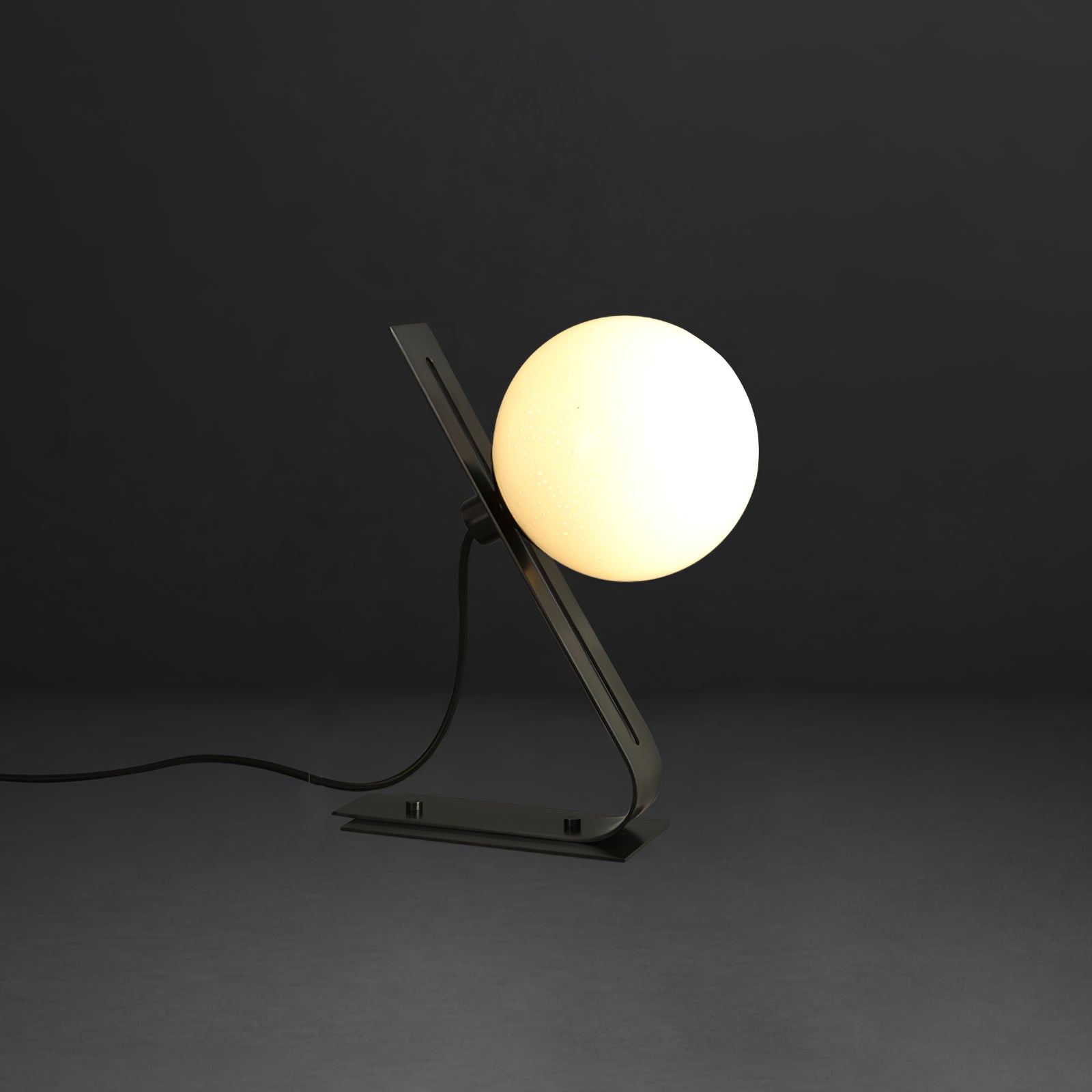 Brass & White Glass Table Lamp
