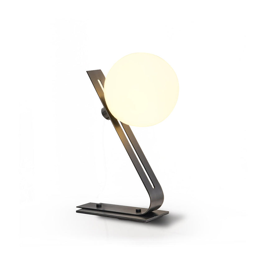 Brass & White Glass Table Lamp