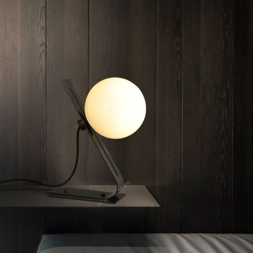 Brass & White Glass Table Lamp