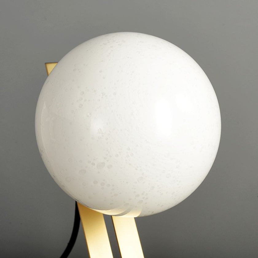 Brass & White Glass Table Lamp