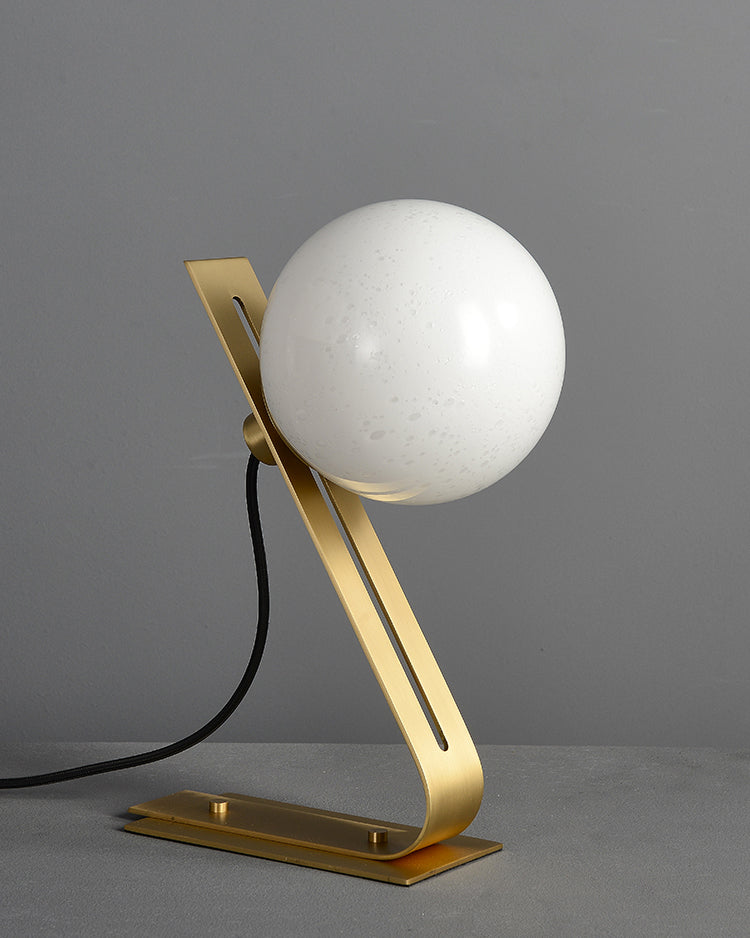 Brass & White Glass Table Lamp
