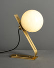 Brass & White Glass Table Lamp