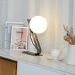 Brass & White Glass Table Lamp