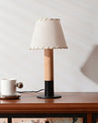 Wood Base Fabric Shade Table Lamp