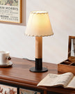 Wood Base Fabric Shade Table Lamp