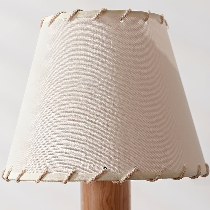 Wood Base Fabric Shade Table Lamp