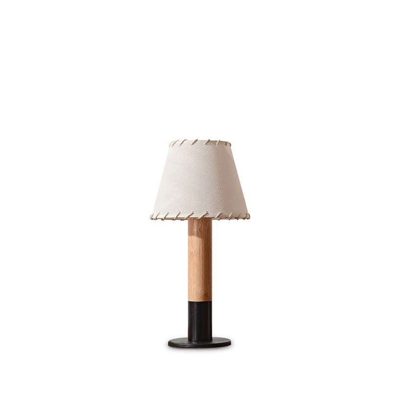 Wood Base Fabric Shade Table Lamp