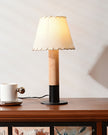Wood Base Fabric Shade Table Lamp
