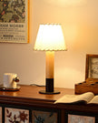 Wood Base Fabric Shade Table Lamp