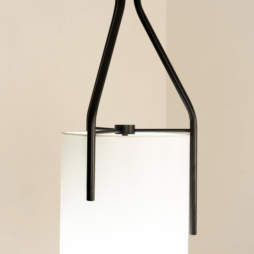 Linen & Brass Tall Chandelier