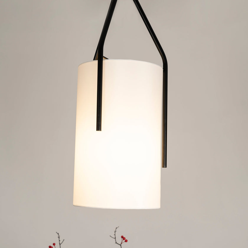Linen & Brass Tall Chandelier