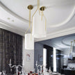 Linen & Brass Tall Chandelier