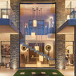 Linen & Brass Tall Chandelier
