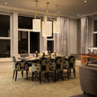 Linen & Brass Tall Chandelier