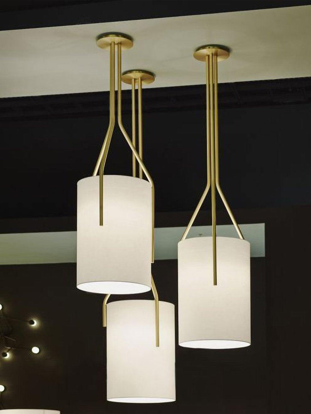 Linen & Brass Tall Chandelier