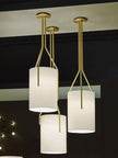 Linen & Brass Tall Chandelier