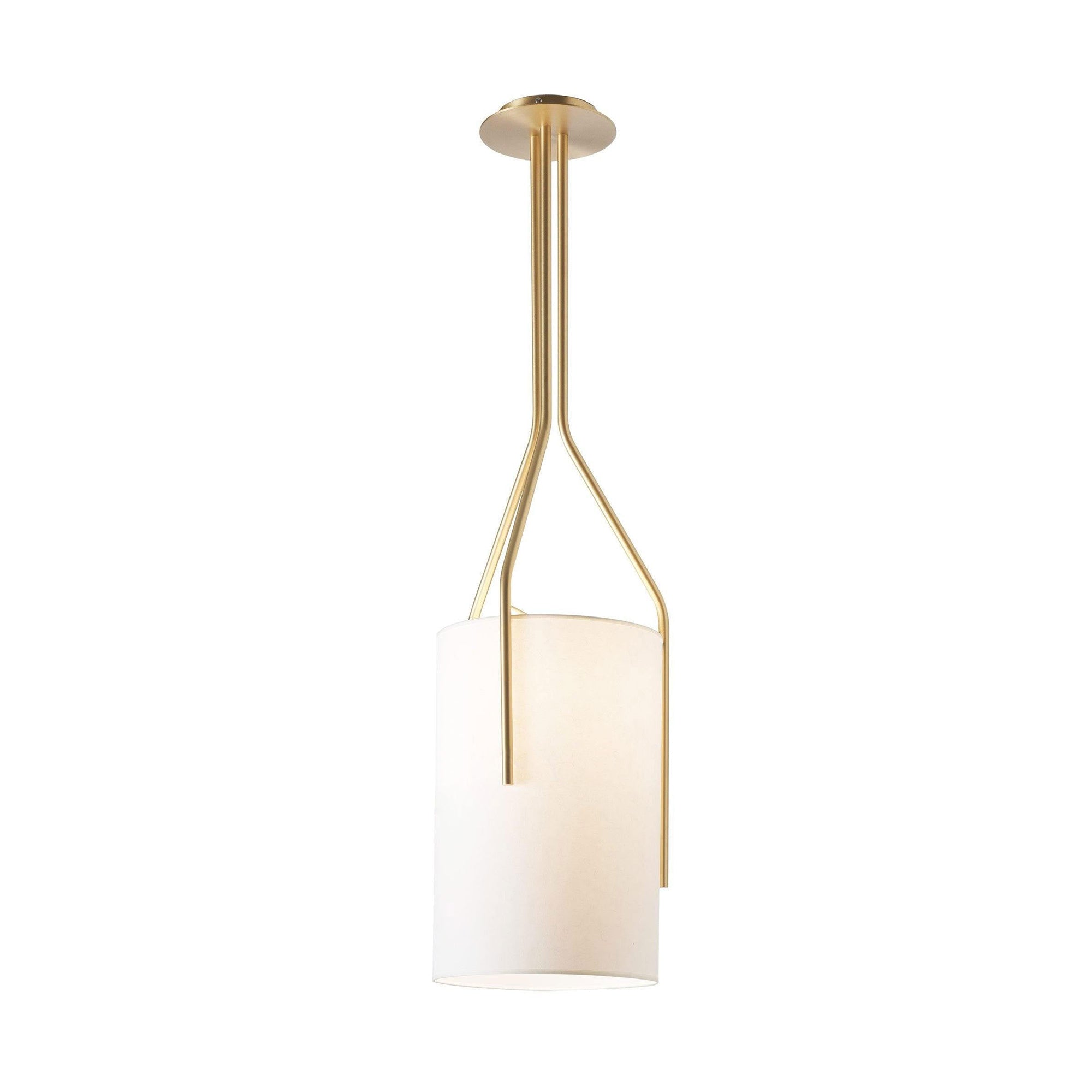 Linen & Brass Tall Chandelier