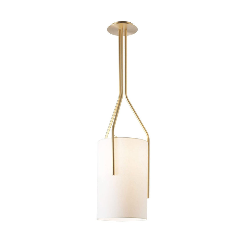 Linen & Brass Tall Chandelier